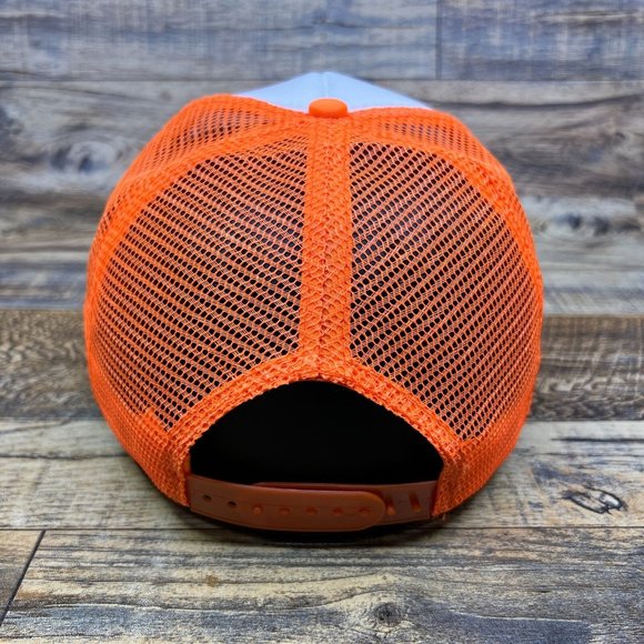 Run DMC Mens Trucker Hat Neon Orange 90s Hip Hop Rap Retro Baseball Cap - Picture 5 of 8